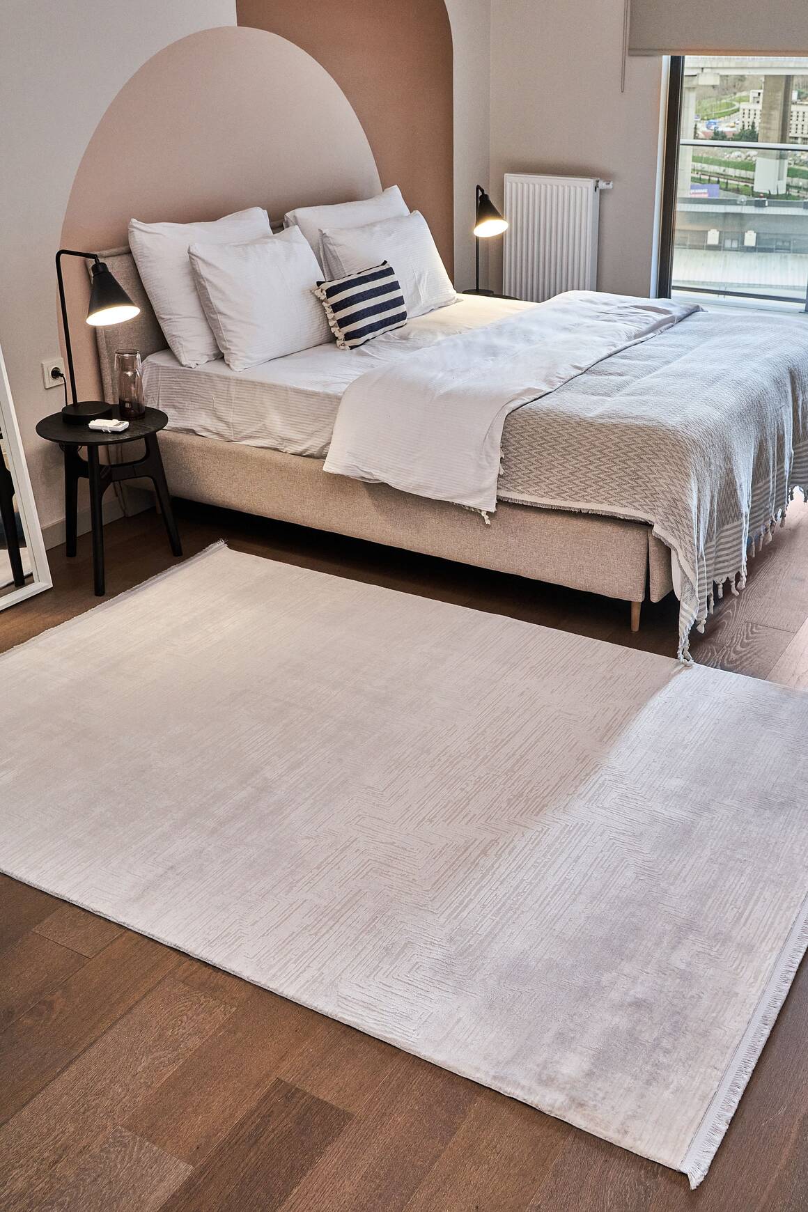 Calista 1751 Gri - Viskon Dokuma Halı | Modern Salon Halısı